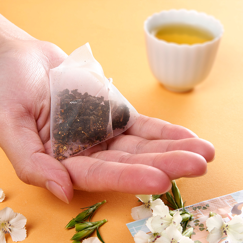 台灣茶包的桂花烏龍、茉莉烏龍、柚香烏龍茶包是將新鮮花種與茶葉一起烘製而成